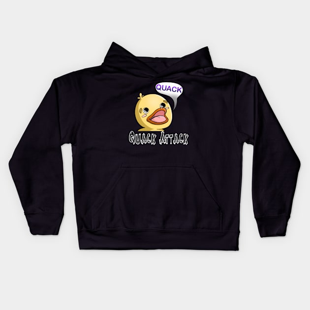 Quack Attack, Baby Duck, Twitch Streamer Emote Kids Hoodie by WolfGang mmxx